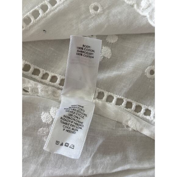 Unsubscribed Tank Top Women Size Small White Semisheer Eyelet Embroidered Floral - Picture 7 of 13